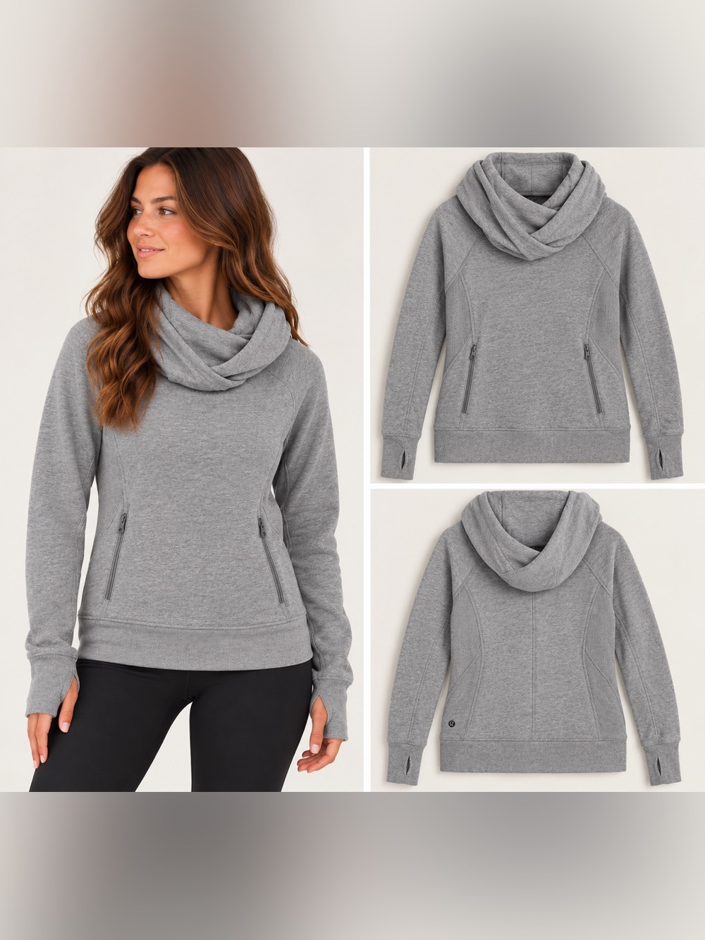 Lululemon Under Wraps Pullover 4 Heathered Medium Grey Hoodie